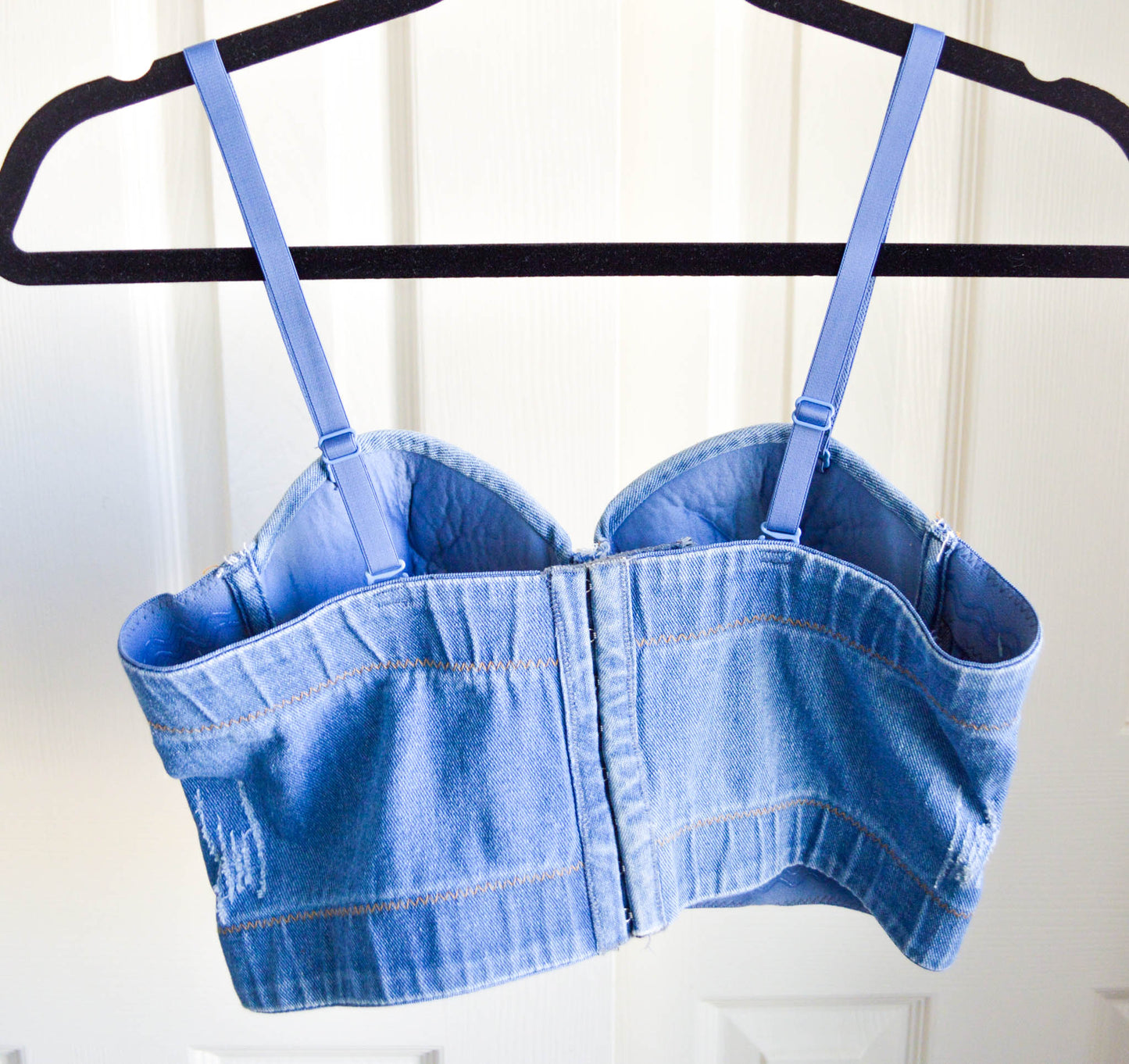 Women's Medium Denim Cannabis Corset Top