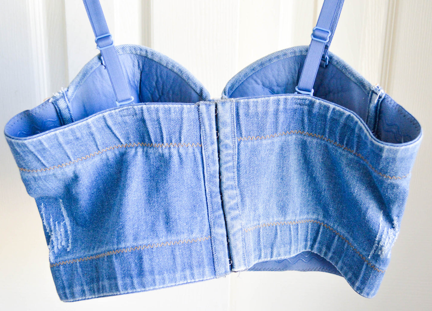 Women's Medium Denim Cannabis Corset Top