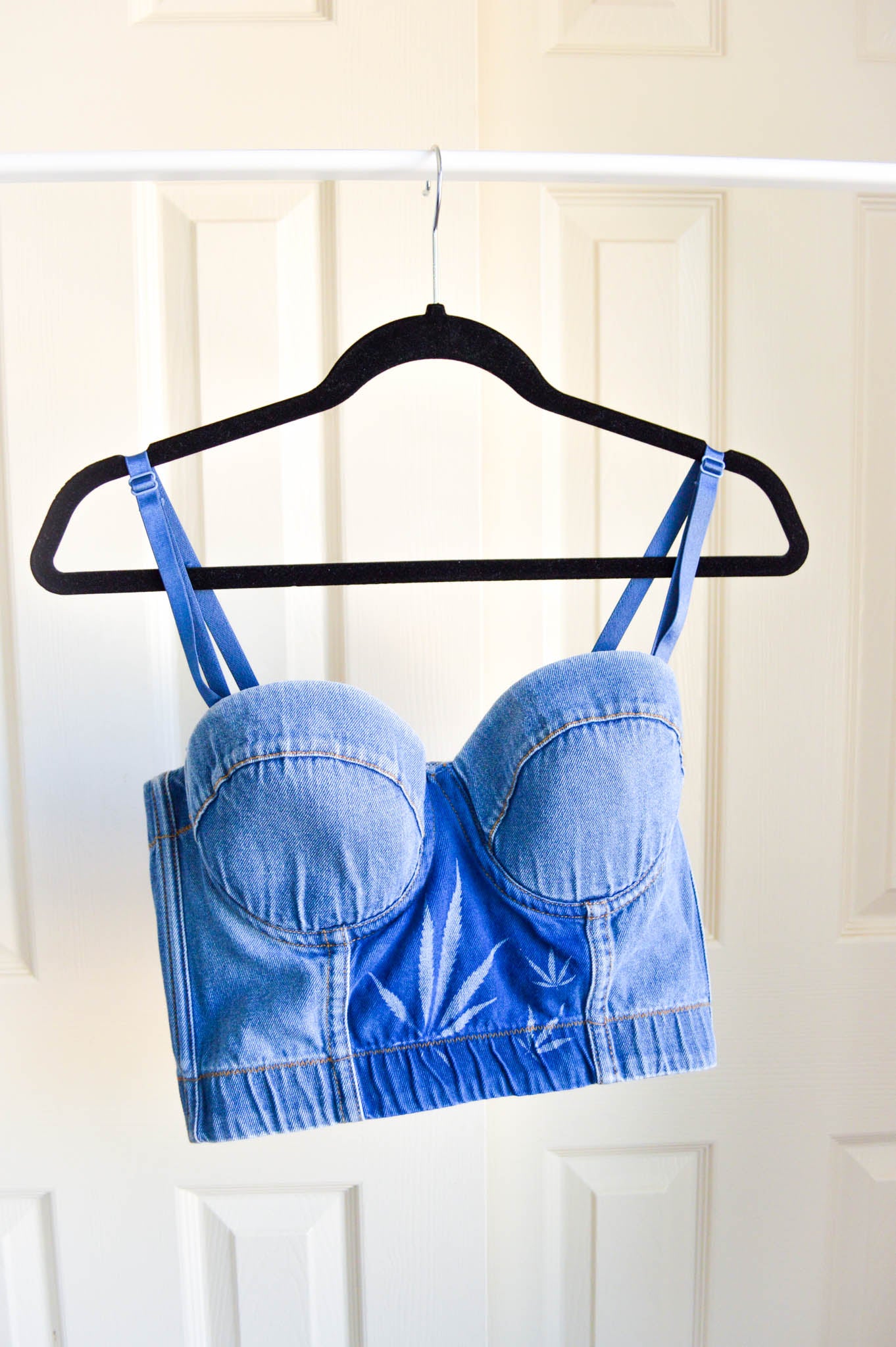 Women's X-Large Denim Cannabis Corset Top