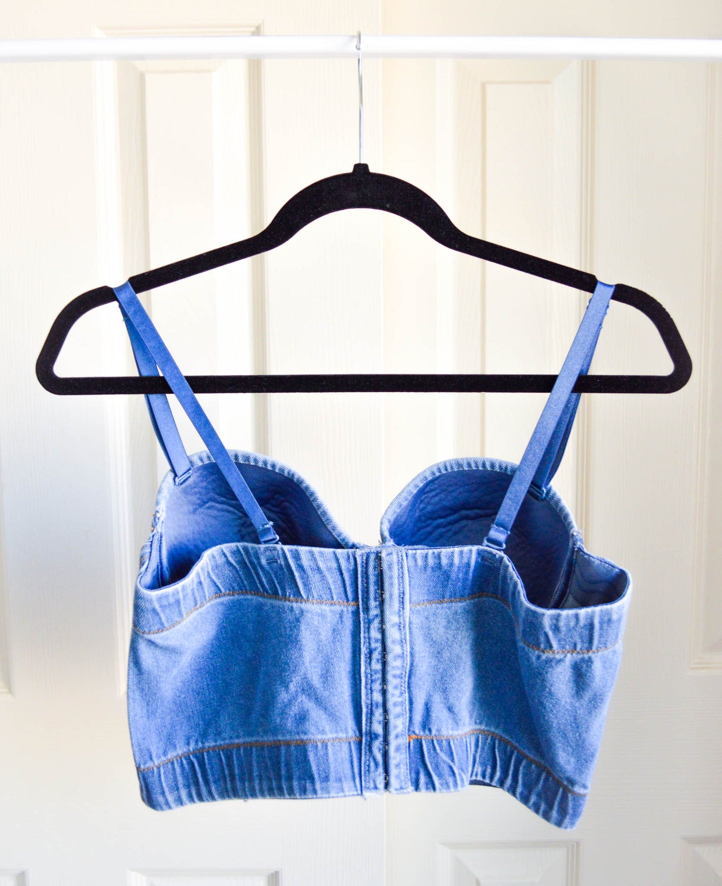 Women's X-Large Denim Cannabis Corset Top