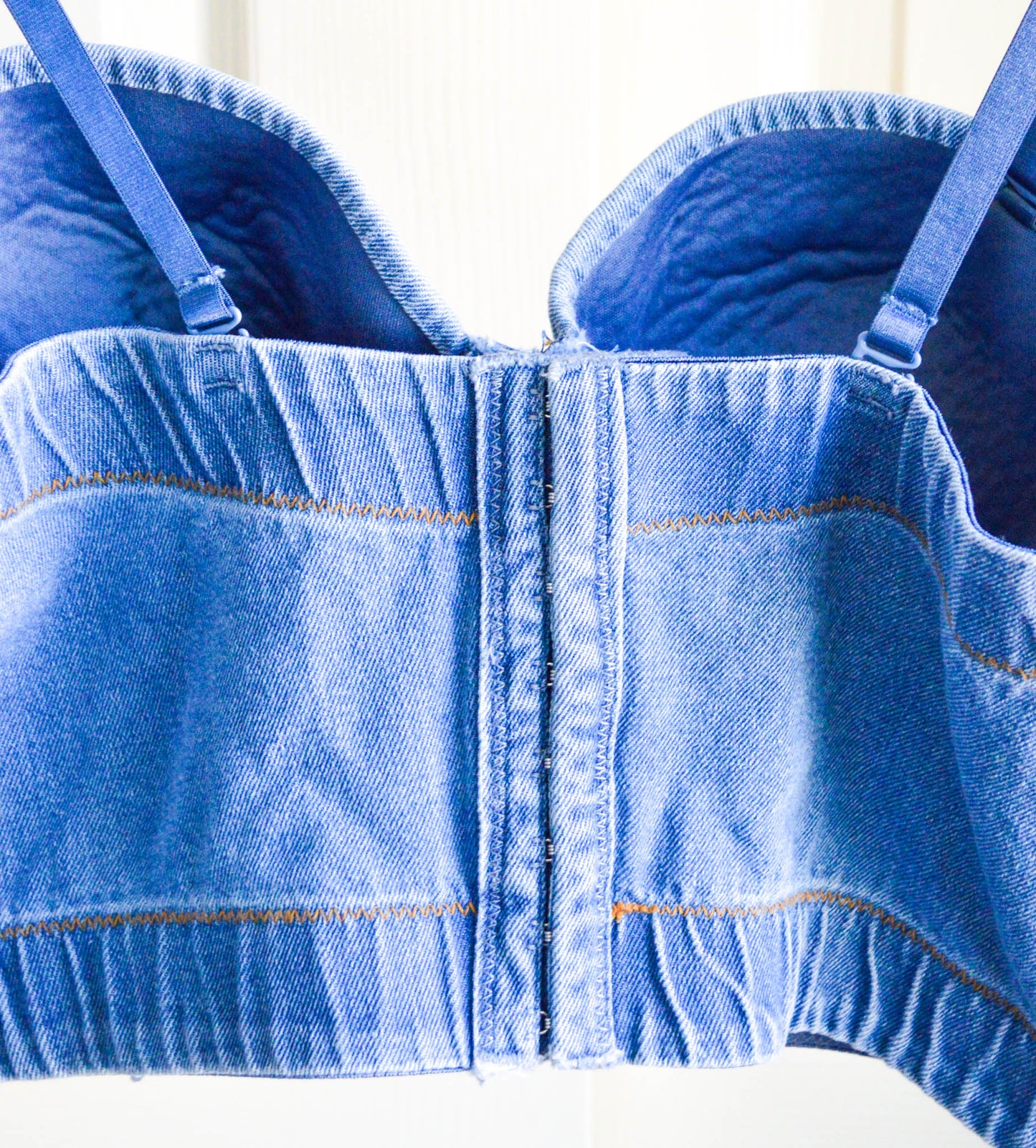 Women's X-Large Denim Cannabis Corset Top