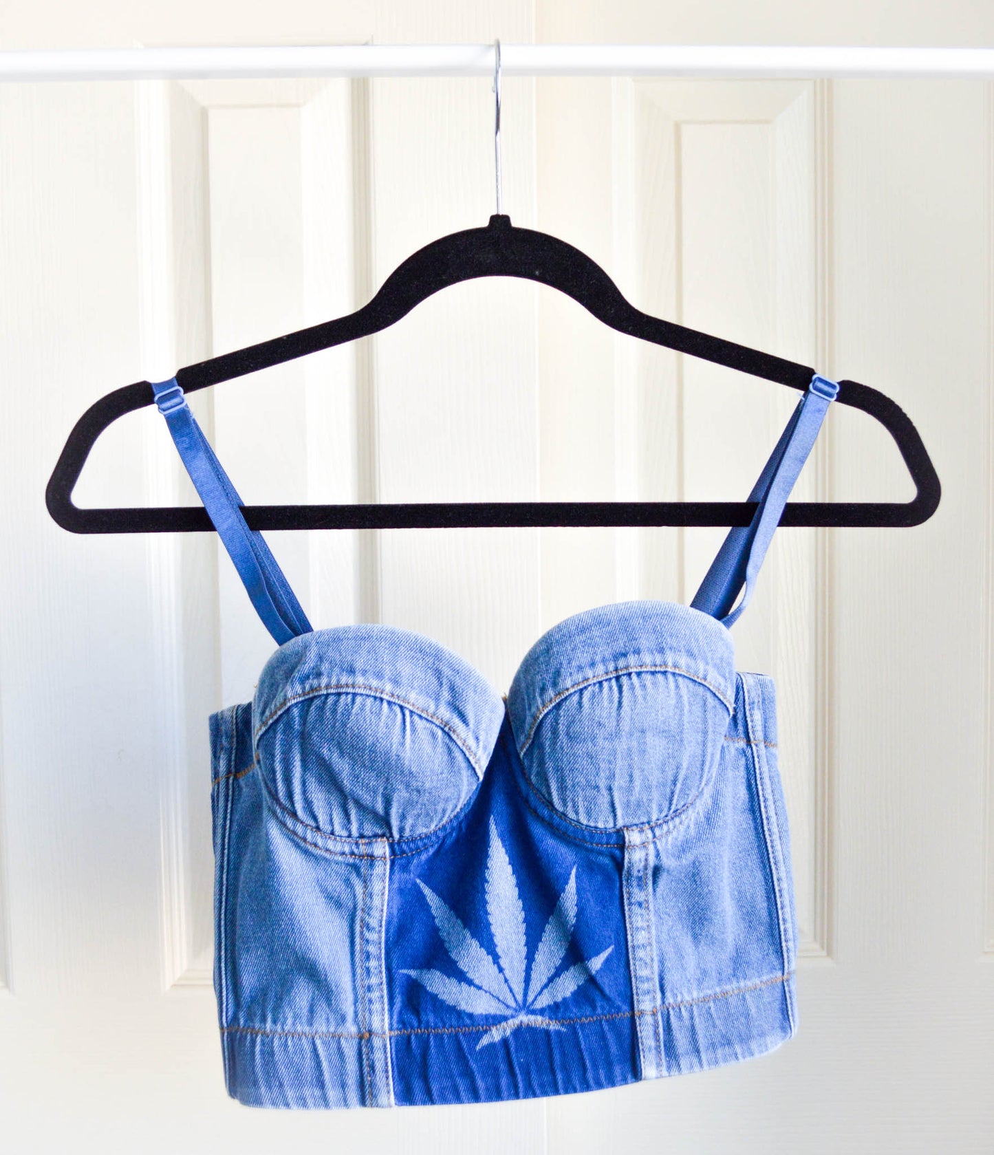 Women's X-Small Denim Cannabis Corset Top