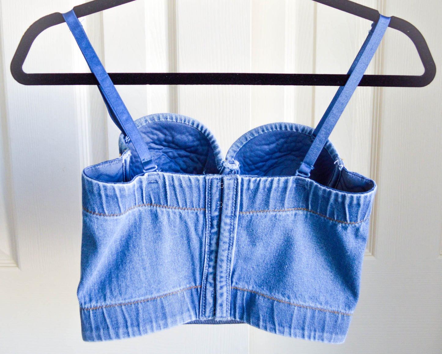 Women's X-Small Denim Cannabis Corset Top