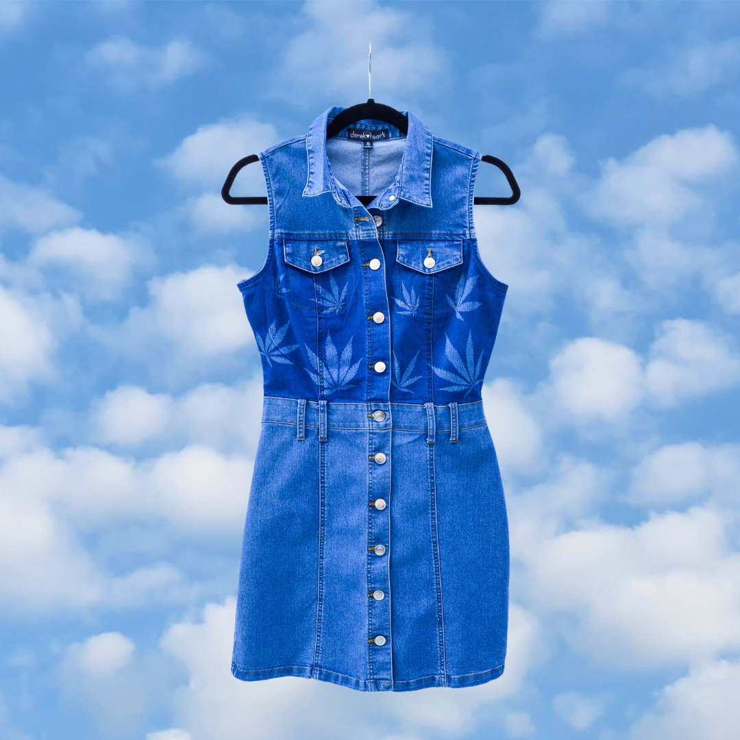 Women's Medium Upcycled Denim Dress GanjapreneurGal Women's Medium Upcycled Denim Dress GanjapreneurGal