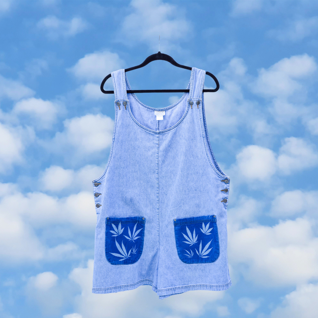 Women's Large Upcycled Denim Romper