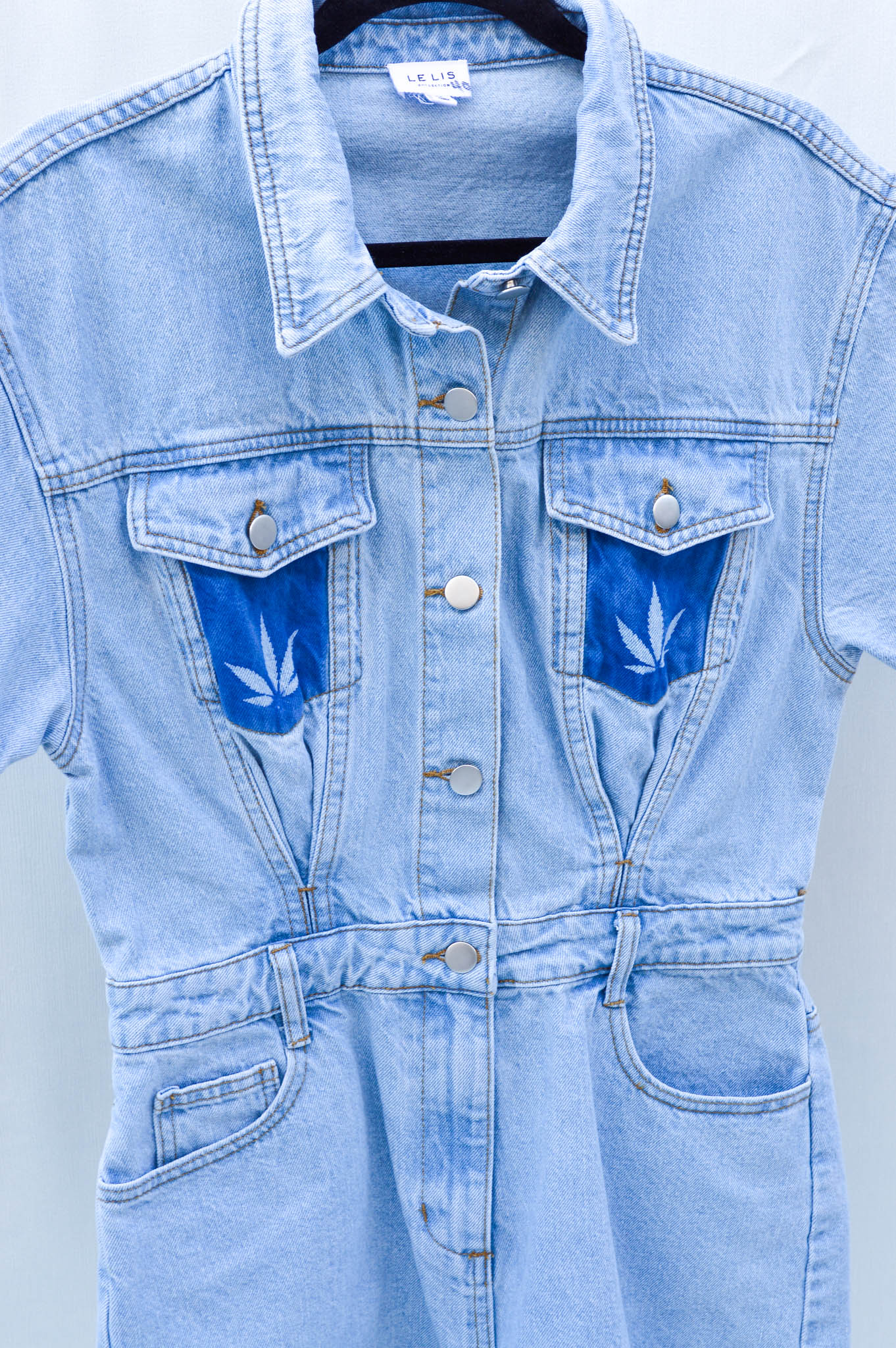 Women's Medium Denim Upcycled Romper