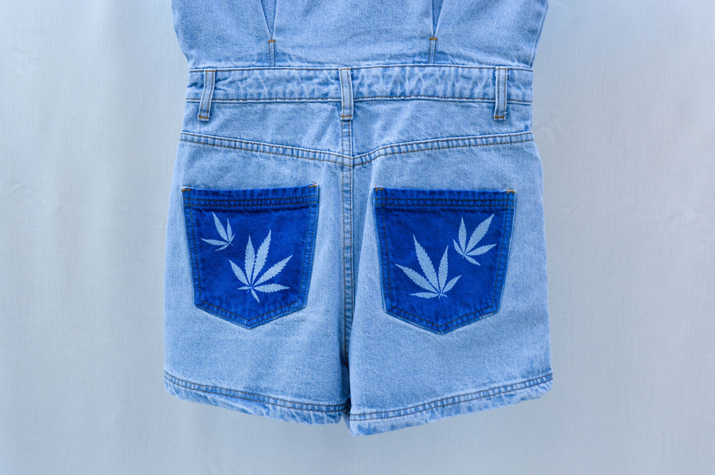 Women's Medium Denim Upcycled Romper