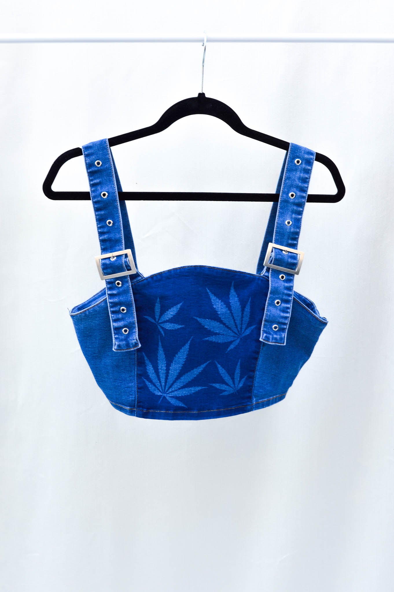 Women's Medium Upcycled Denim Crop Top