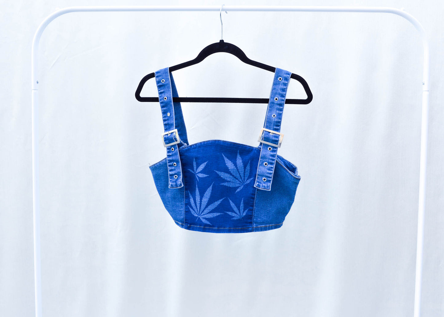 Women's Medium Upcycled Denim Crop Top