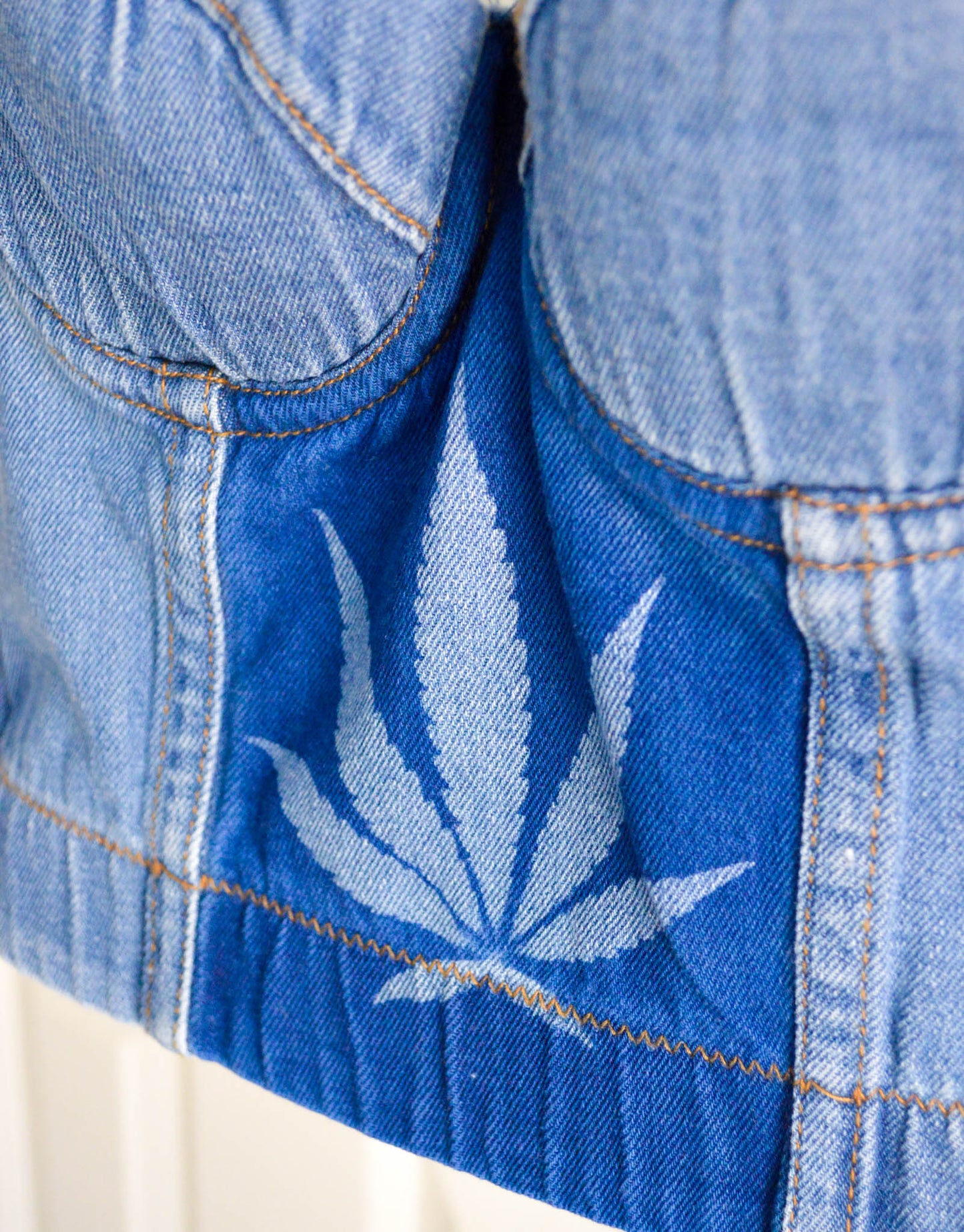 Women's X-Small Denim Cannabis Corset Top
