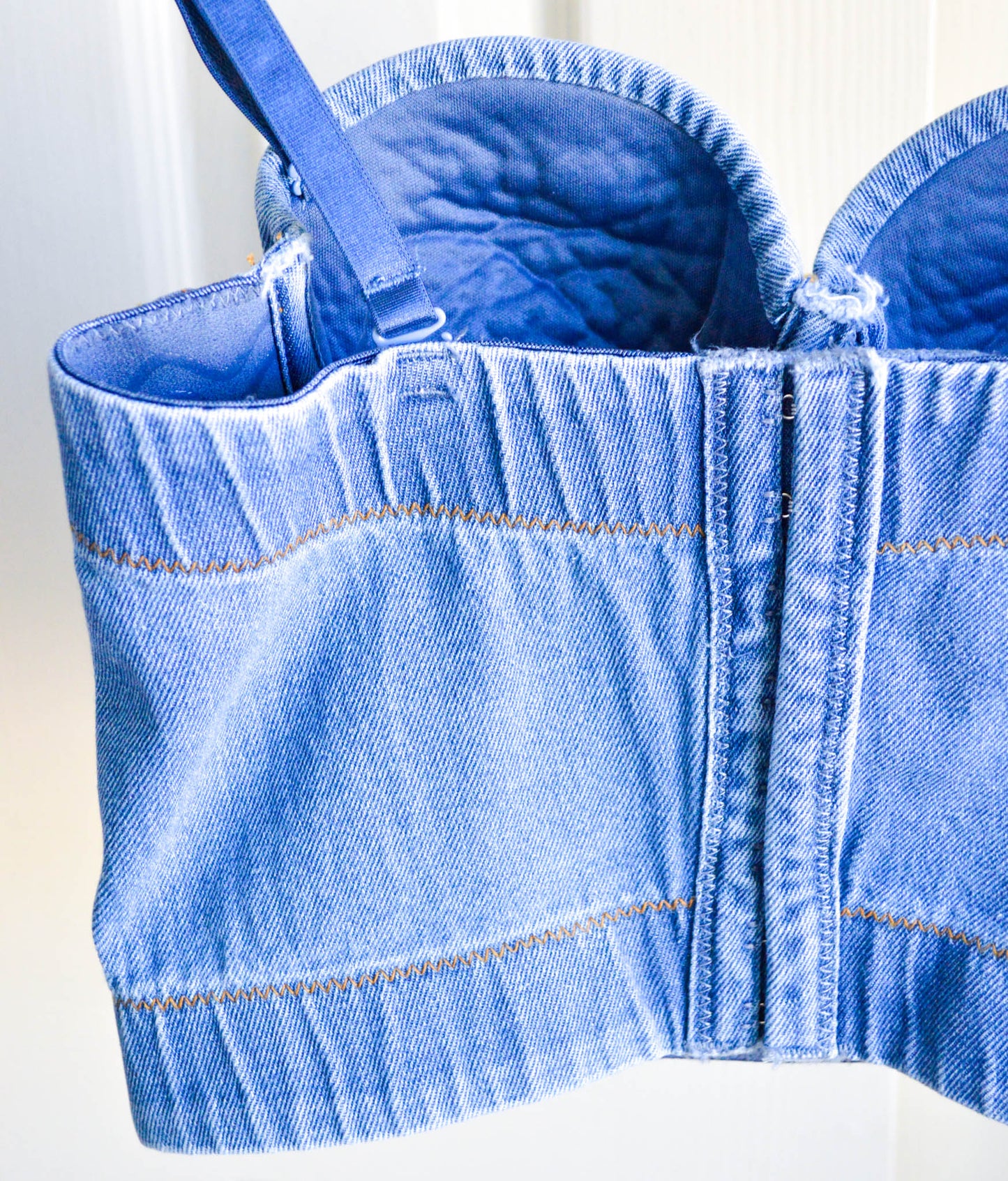 Women's X-Small Denim Cannabis Corset Top